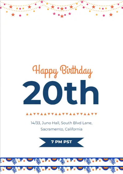 Happy Birthday 20th Announcement