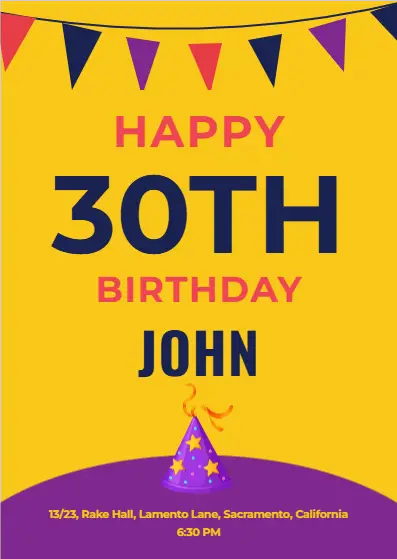 Happy 30th Birthday John Announcement
