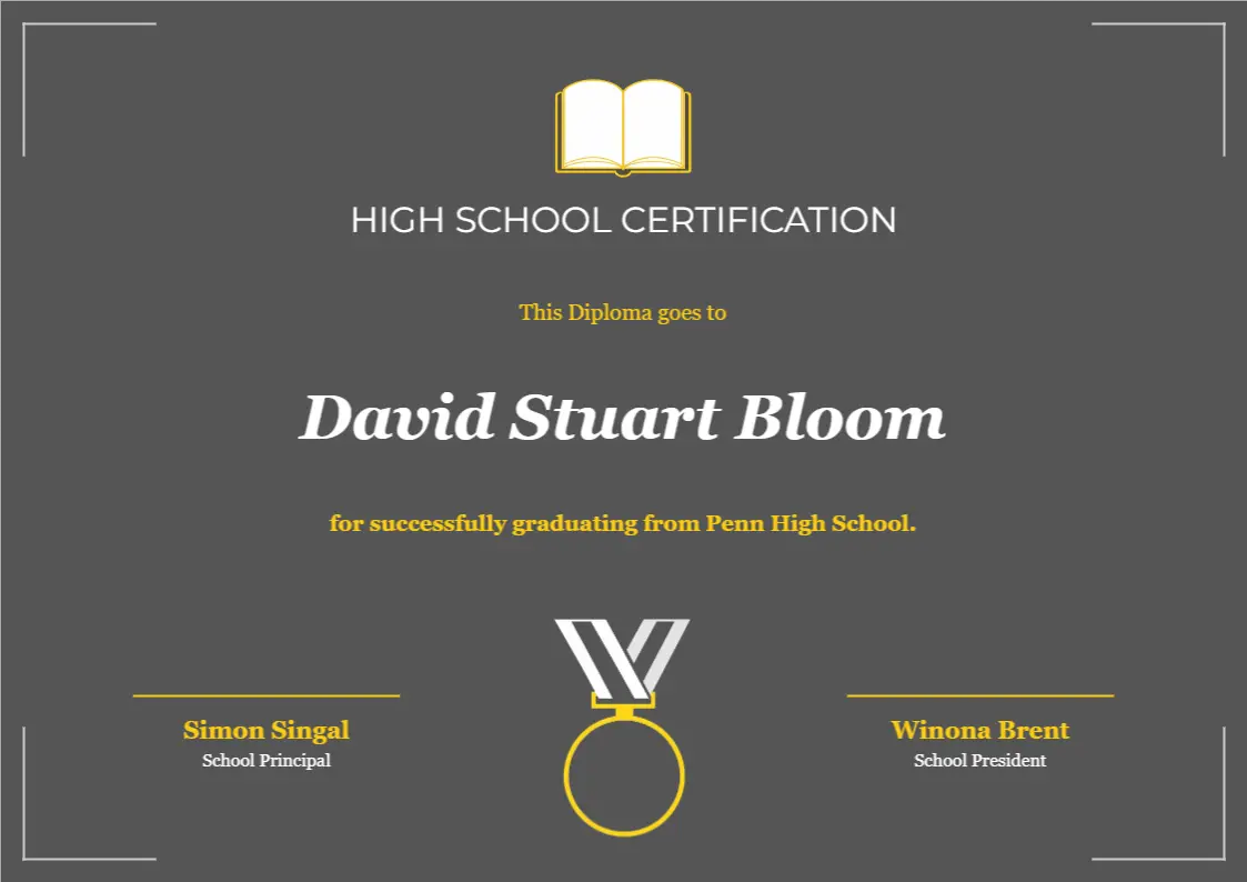 High School Certification