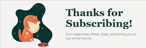 Thanks for Subscribing Header