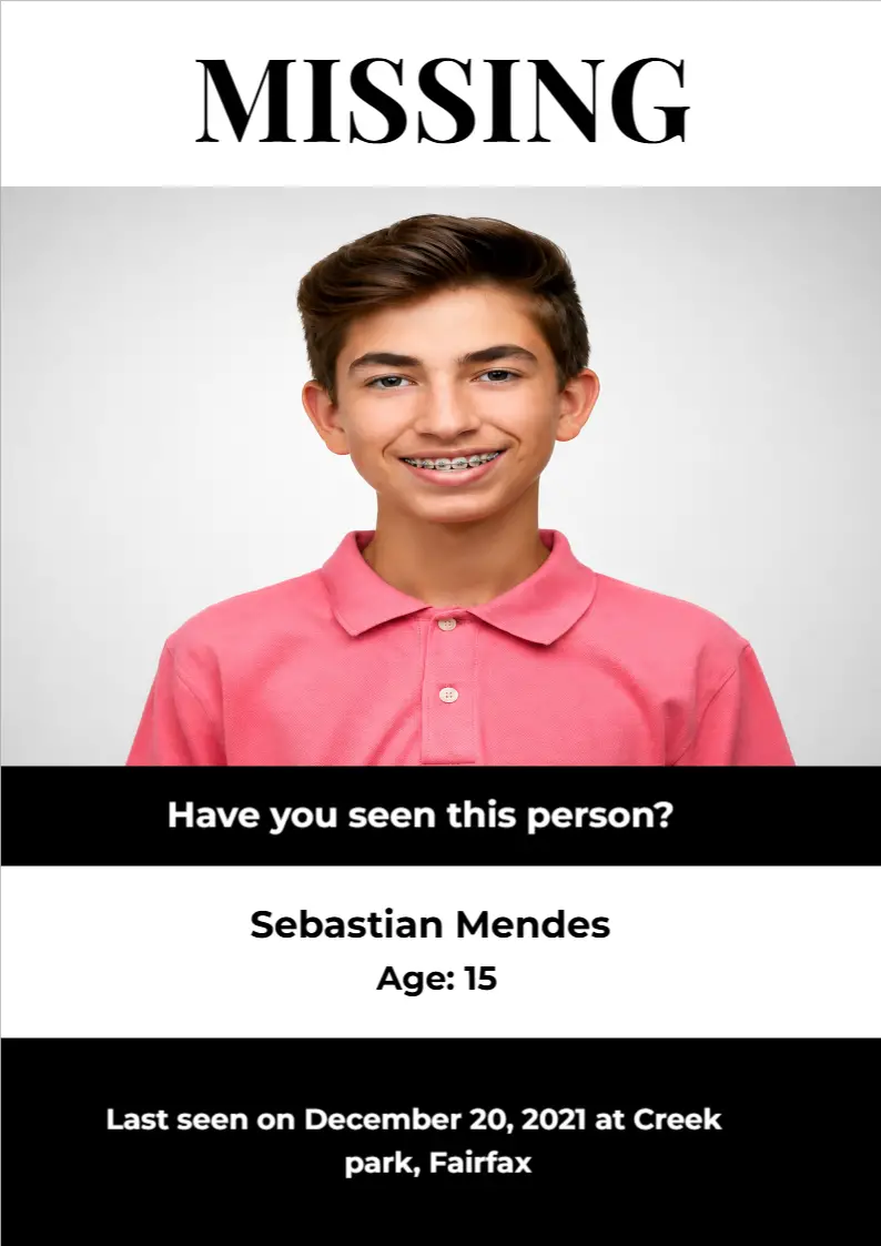 Missing Person Notice Flyer