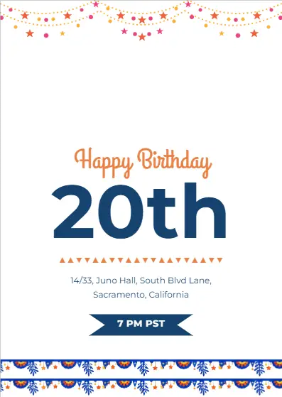 Happy Birthday 20th Announcement — Announcement Emails template