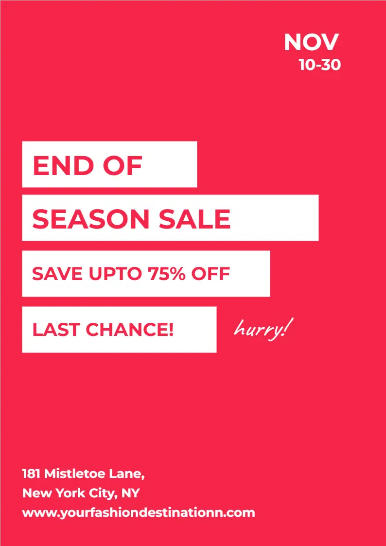 End Of Season Sale Flyer