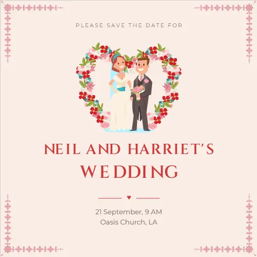 Neil & Harriet's Wedding Invitation