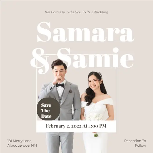 Samara & Samie Wedding Invitation