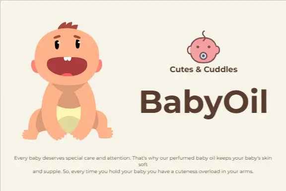 Cutes & Cuddles Baby Oil Product Label