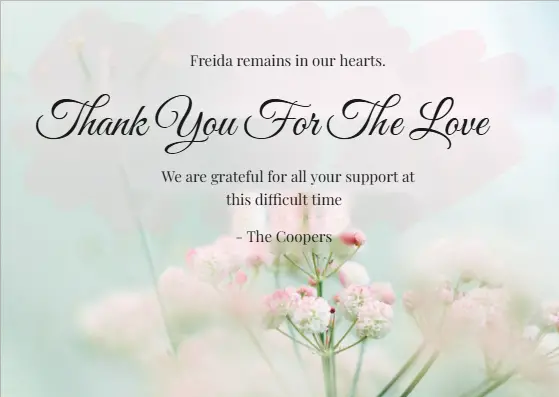 Sympathy Floral Thank You Card