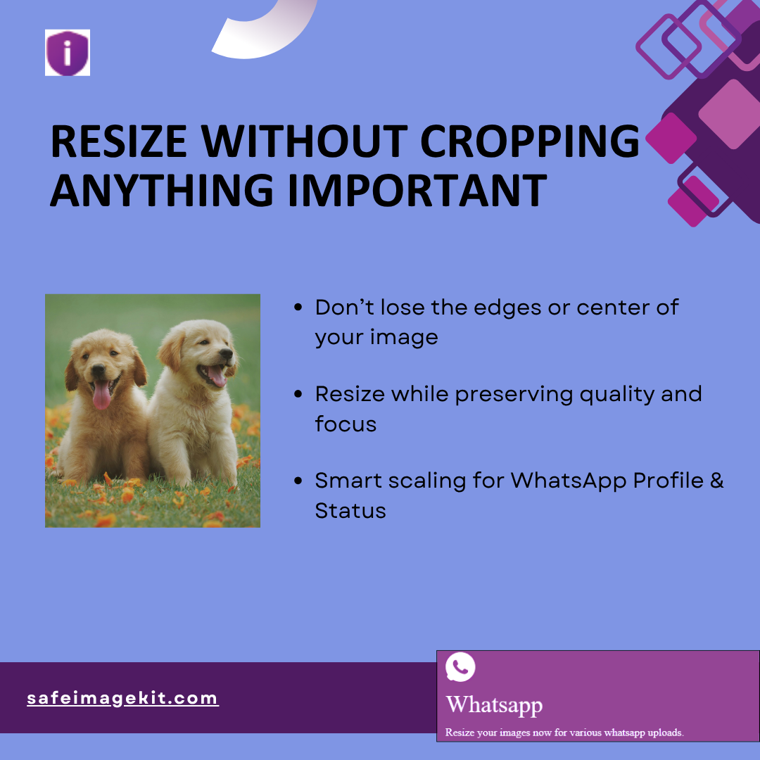 Resize images without cutting off important parts or details.