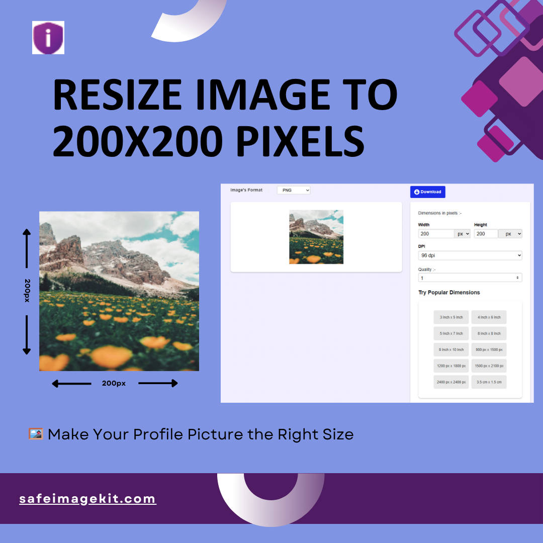 Resize your image to exactly 200x200 pixels in seconds