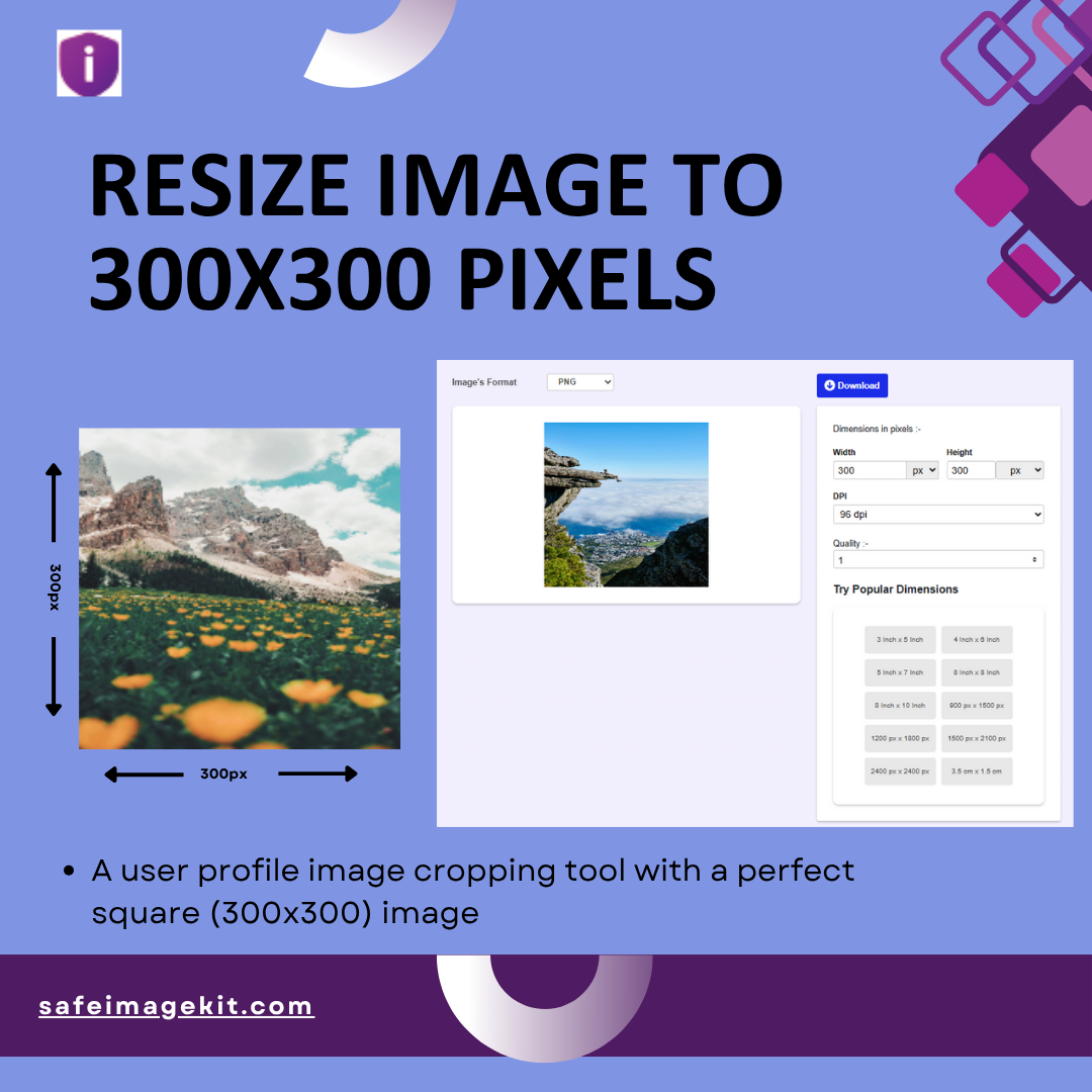 Resize any image to 300x300 pixels quickly and easily