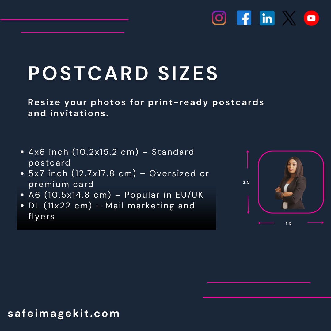 Make your photos postcard and invitation ready with easy resize
